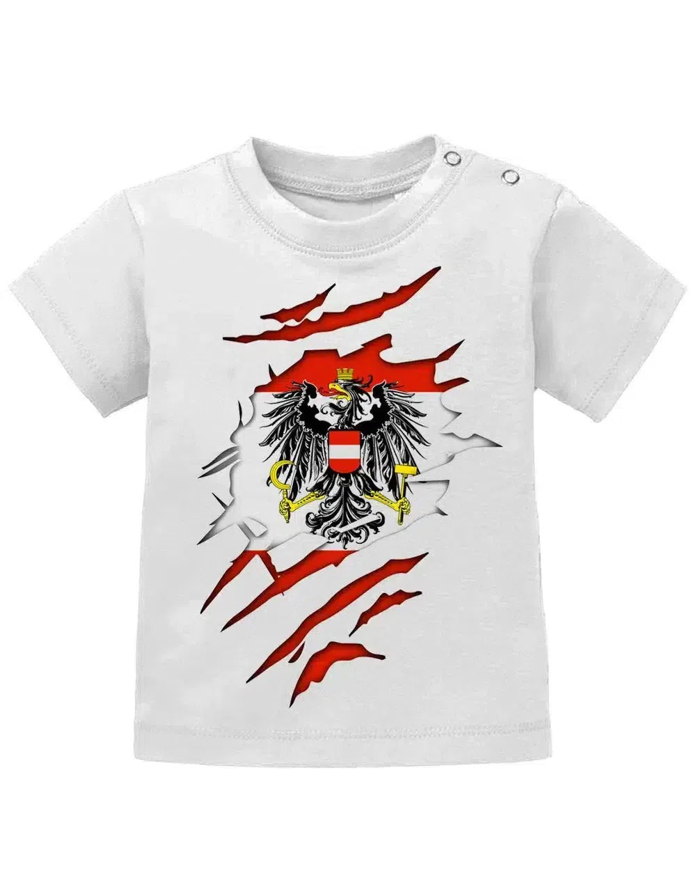 Österreich Shirt aufgerissen - EM WM - Austria - Fan - Baby T-Shirt