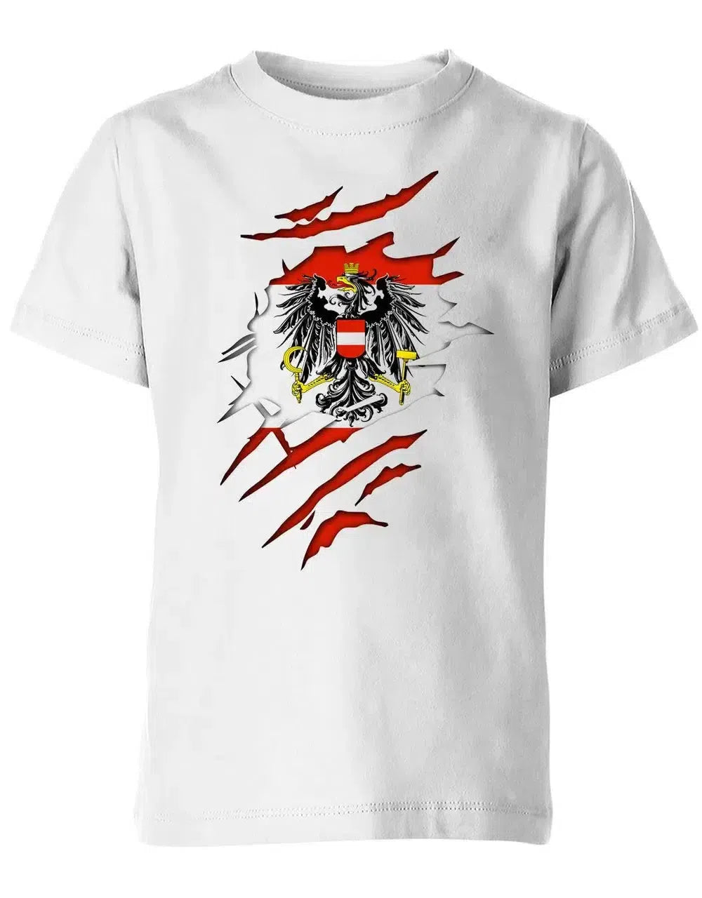 Österreich Shirt aufgerissen - WM EM - Austria Fan - Kinder T-Shirt