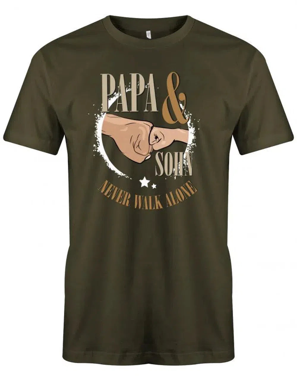 Papa und Sohn Never Walk Alone Fäuste - Papa Sohn Shirt Herren