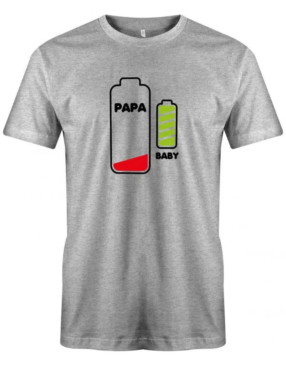 Papas Akku leer - Babys Batterie voll - Vater - Papa Shirt Herren