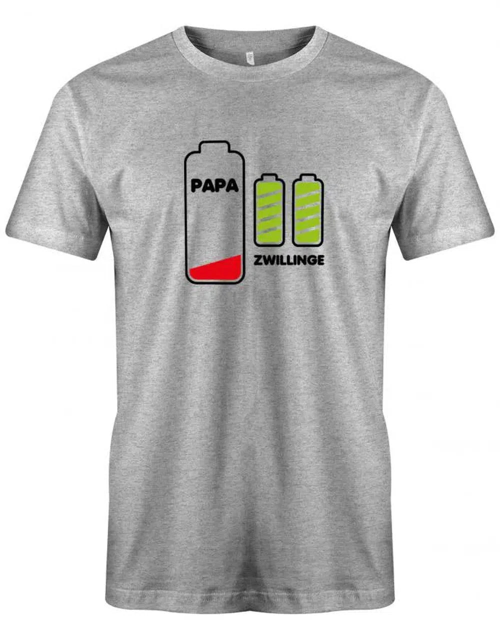 Papas Akku leer - Zwillinge Batterie voll - Vater - Zwillings Papa Shirt Herren