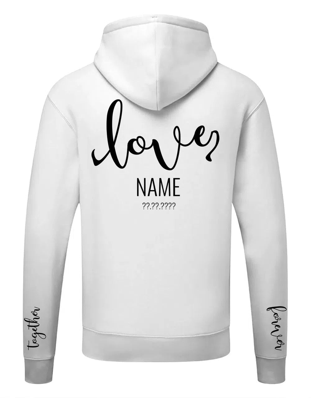 Pärchen Hoodie Love personalisiert mit Namen