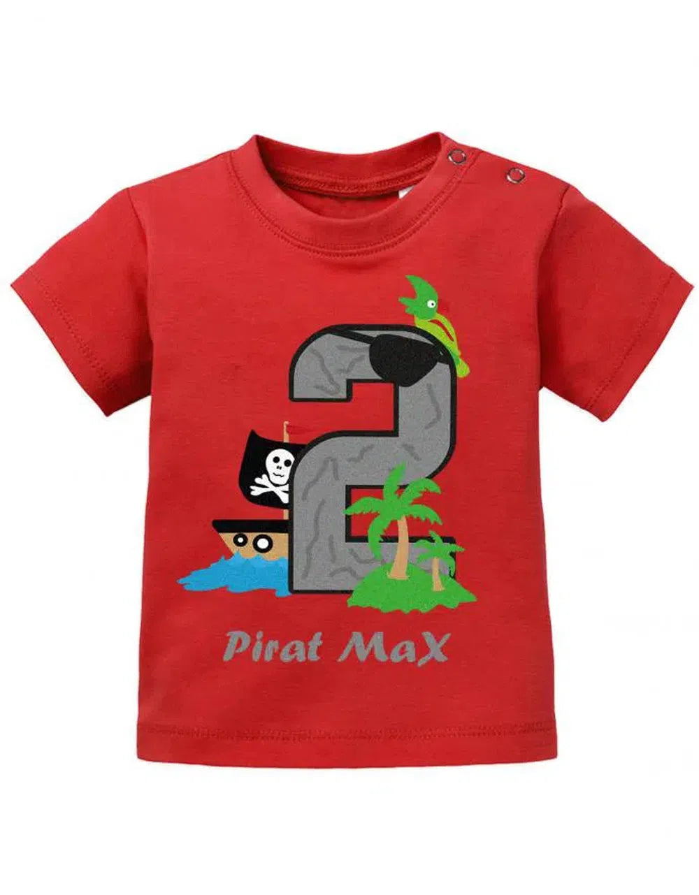 Pirat 2 Geburtstag mit Wunschname - Geburtstag Shirt 2 - Baby T-Shirt
