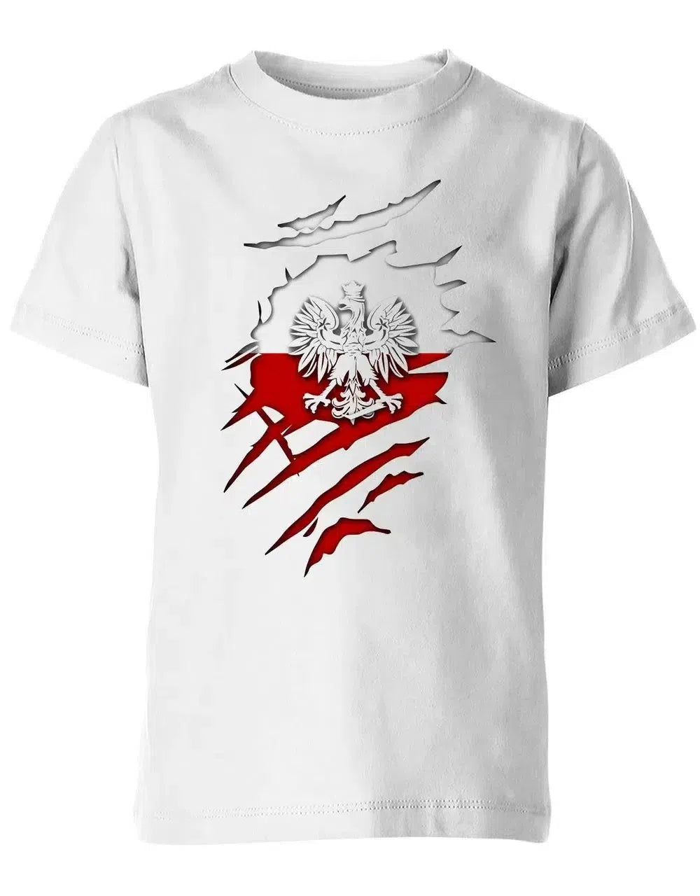 Polen Polska - aufgerissenes Shirt - WM EM - Fan - Kinder T-Shirt