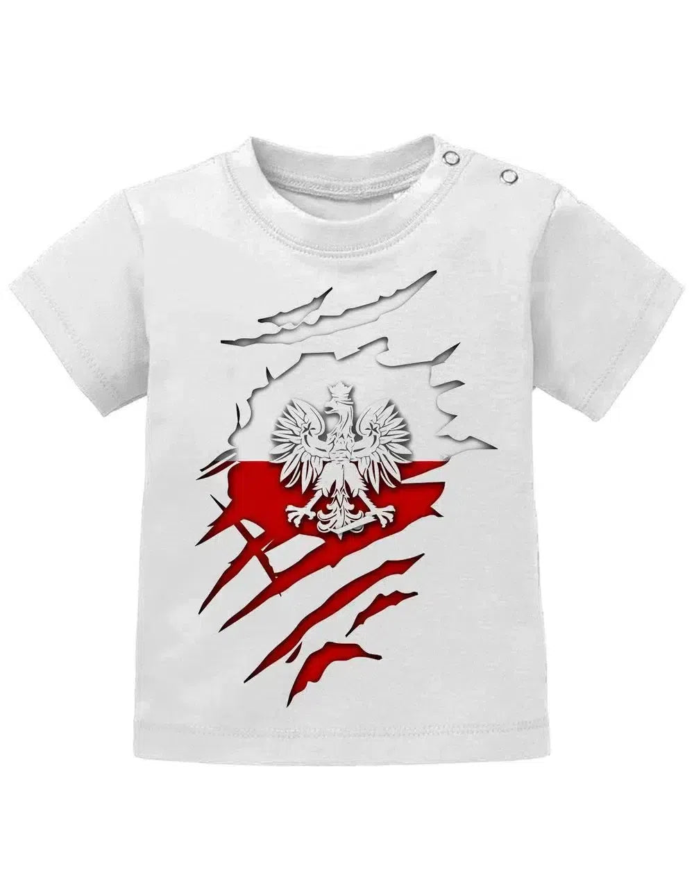 Polen - aufgerissenes Shirt - Polska - WM EM - Fan - Baby T-Shirt