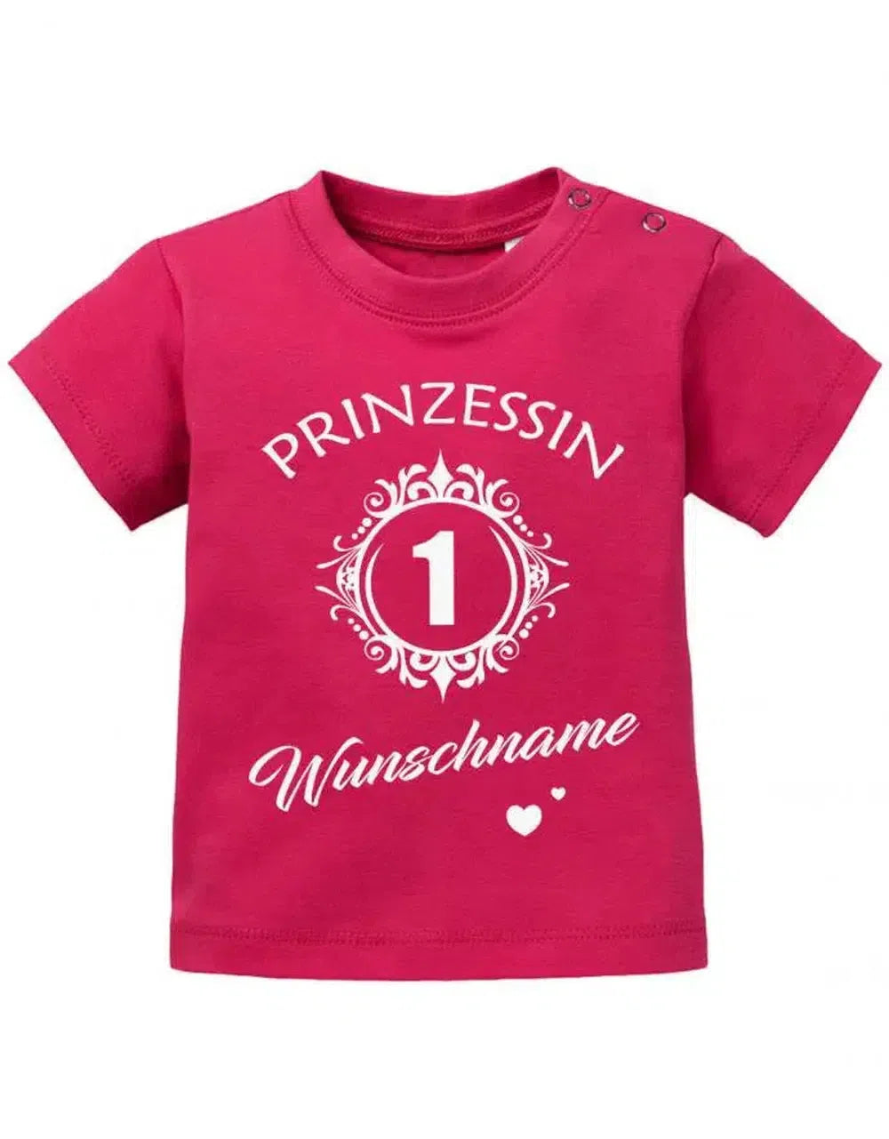 Prinzessin Spiegel Eins personalisiert mit Name zum 1 Geburtstag - Mädchen Baby Shirt