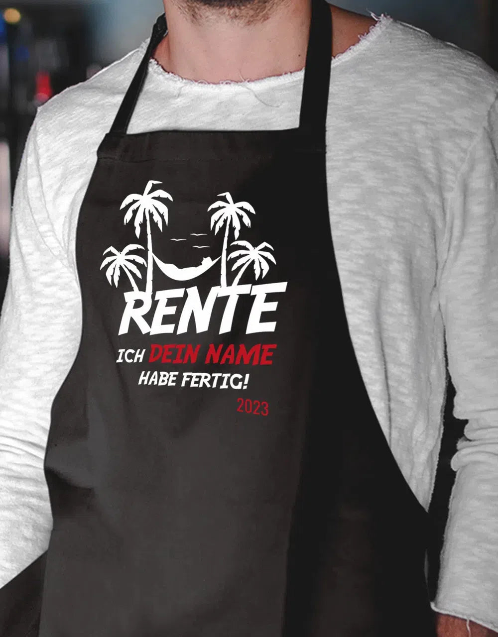 Rente Palmen ich Habe fertig personalisiert mit Name - Rentner Schürze
