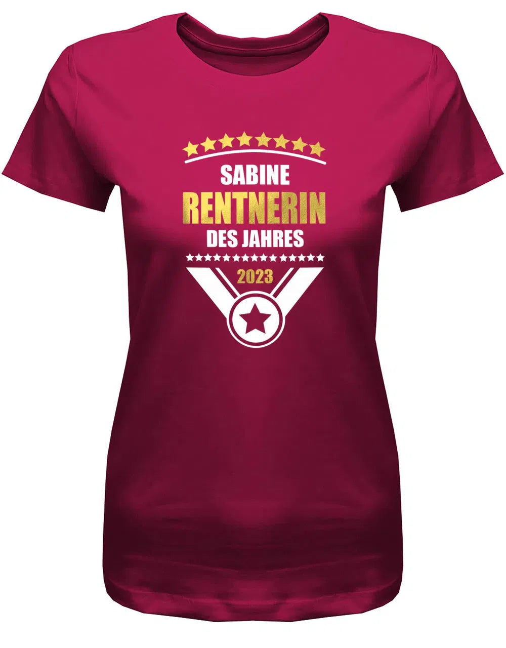 Rentnerin des Jahres 2025 personalisiert mit Name - Rente Frauen T-Shirt