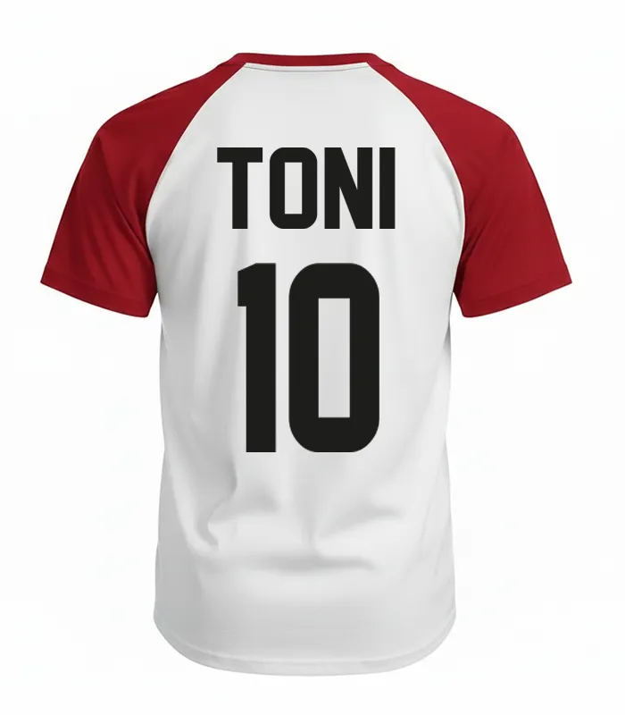 Portugal T-Shirt WM 2026 personalisiert mit Wunschname Toni und Nummer 10 Rückseite
