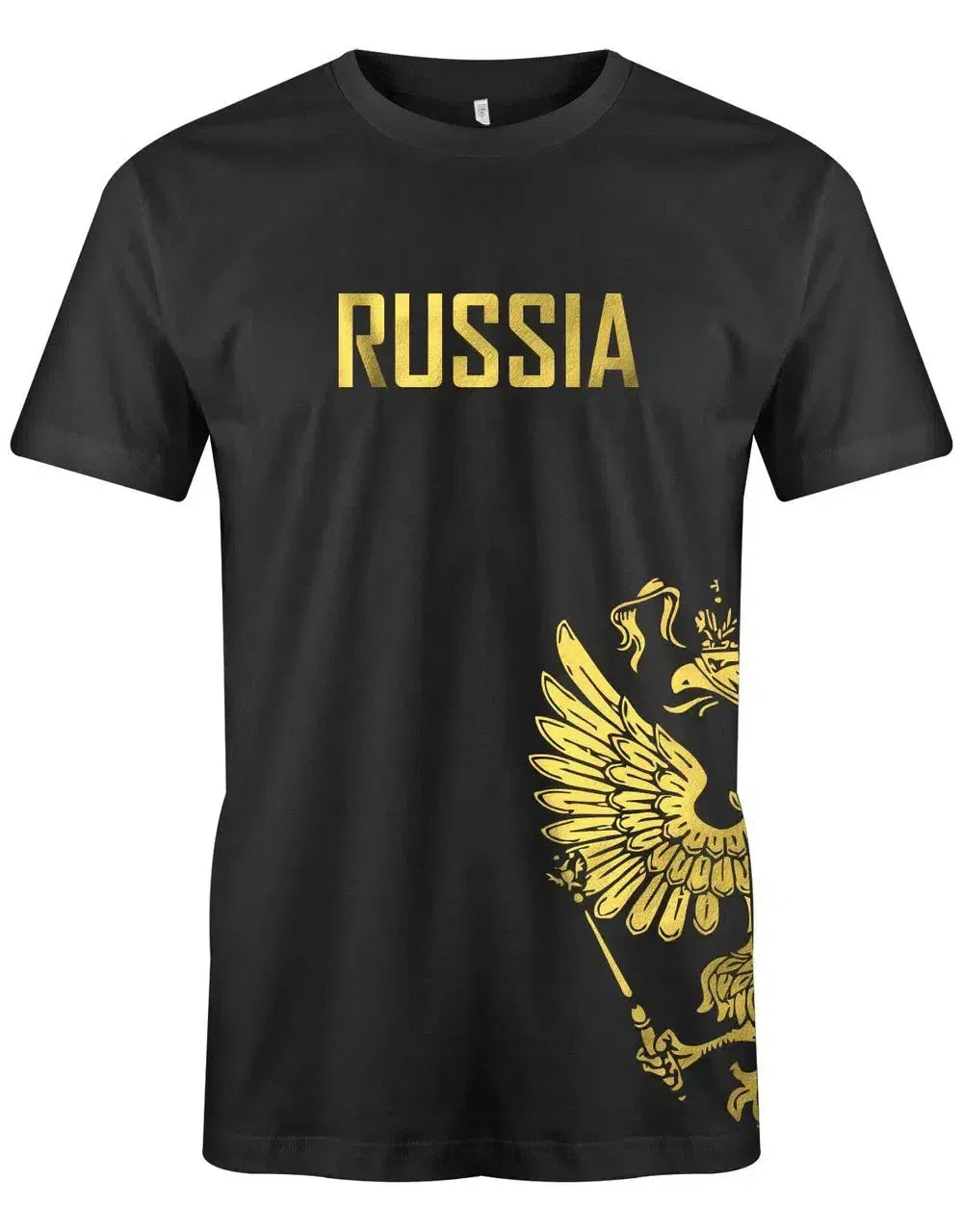 Russia Adler - Russland EM WM - Herren T-Shirt in Schwarz / Gold