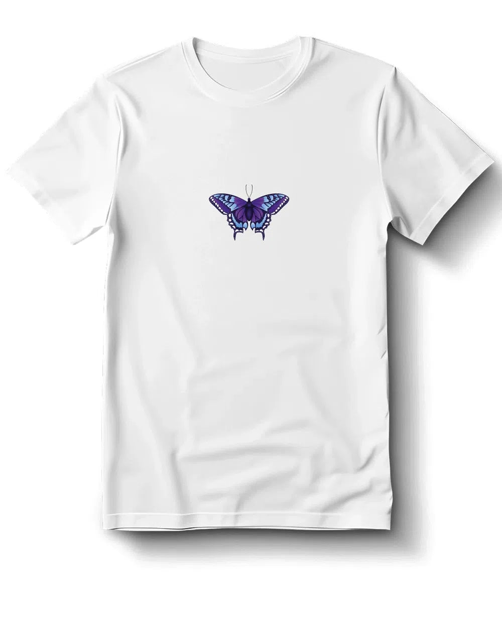 Schmetterling Lila Mittig - Elegantes T-Shirt