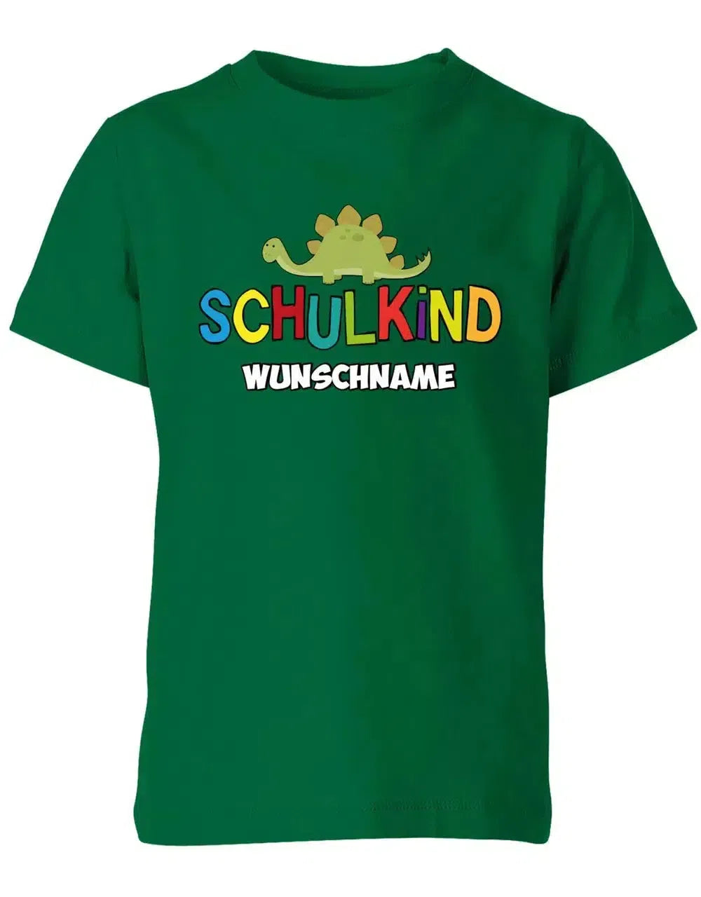 Schulkind - Dino - 1. Klasse Geschenk zur Einschulung mit Name - Kinder T-Shirt