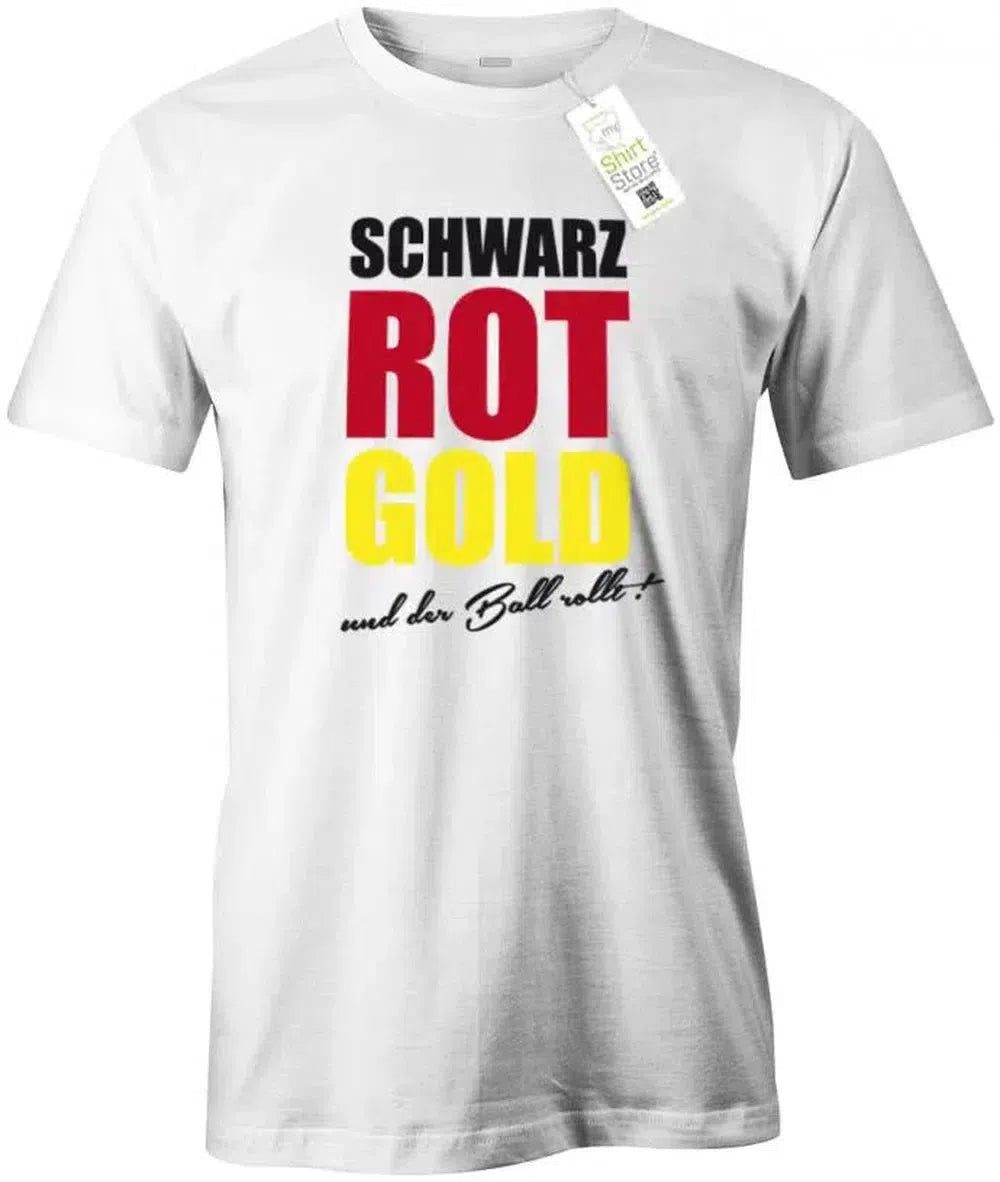 Schwarz Rot Gold und der Ball rollt - EM WM - Fan - Herren T-Shirt