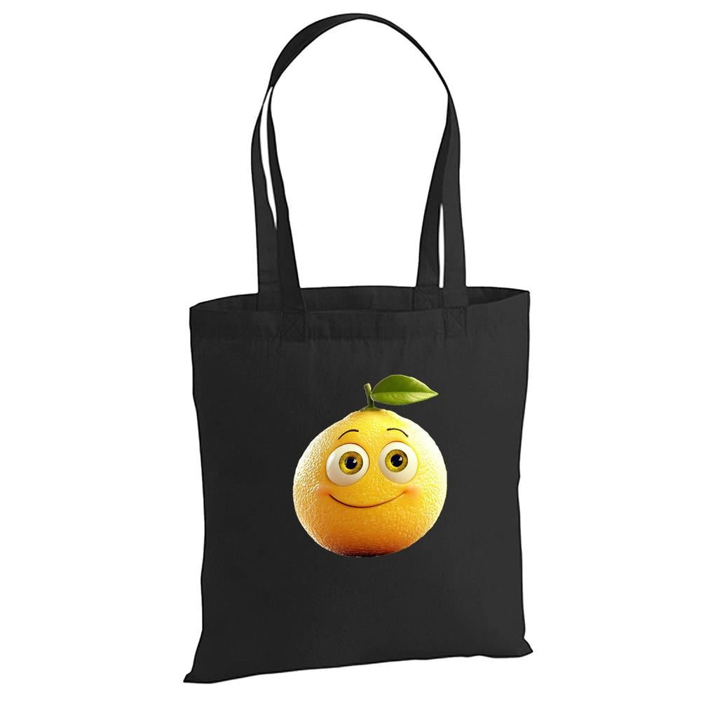Umhängetasche Zitrone Happy Fruits Stoffbeutel - Baumwolle-tshirt-bedrucken-myShirtStore