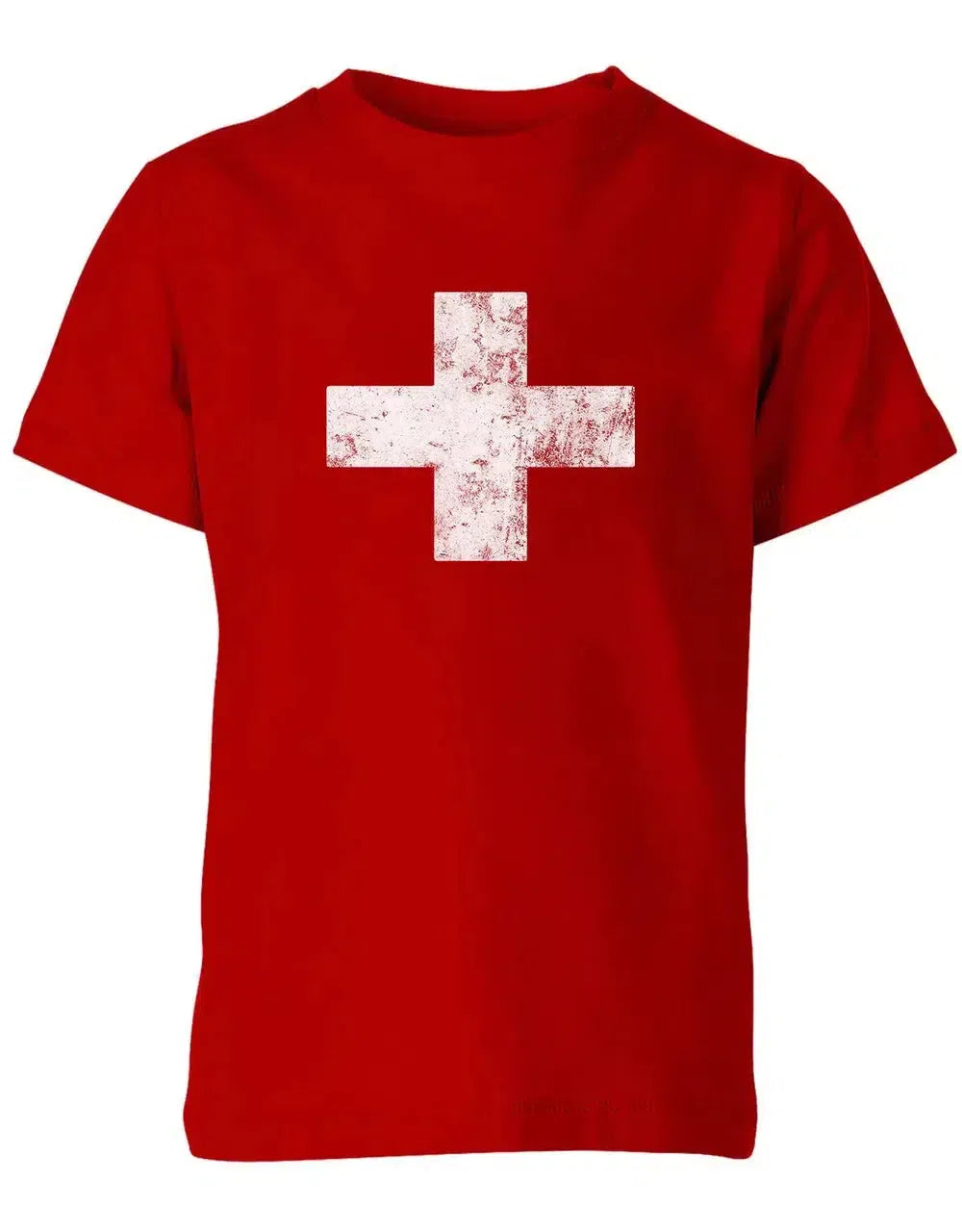 Schweiz - Vintage Fahne - EM WM - Switerland Fan - Kinder T-Shirt