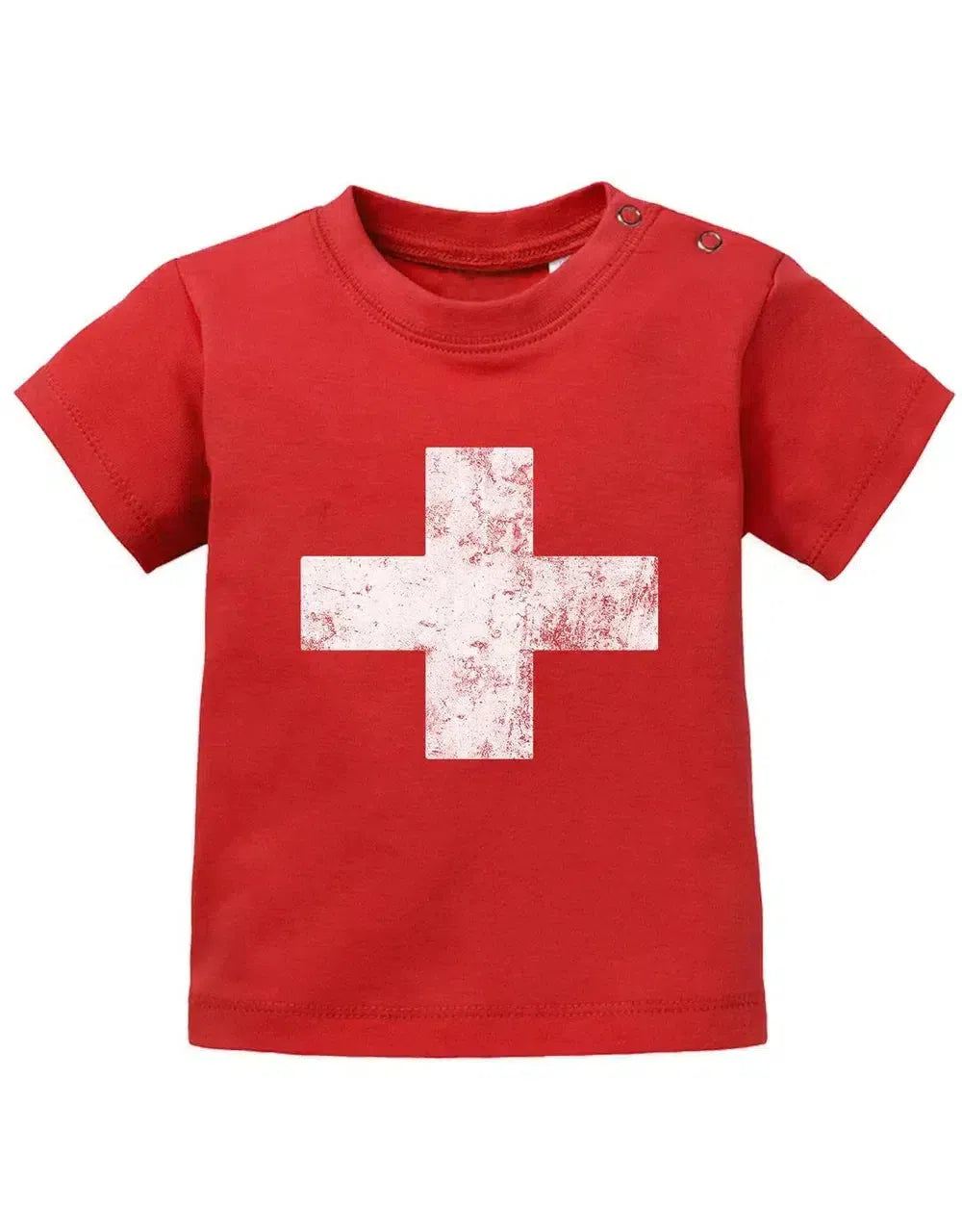 Schweiz - Vintage Fahne - EM WM - Switzerland Fan - Baby T-Shirt