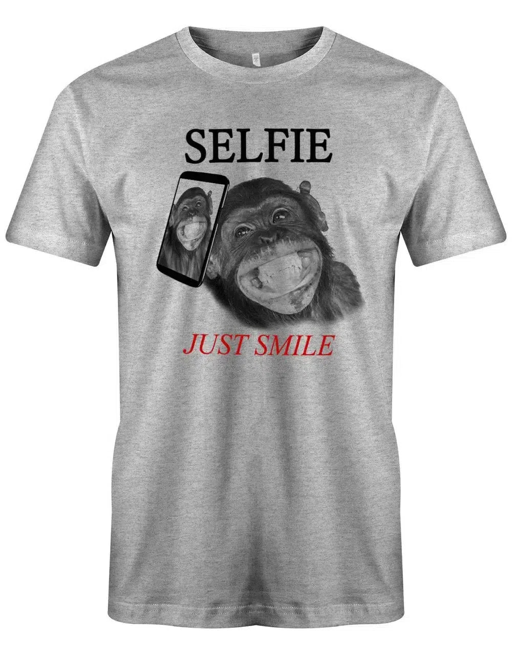 Selfie Just Smile - Affe - Herren T-Shirt