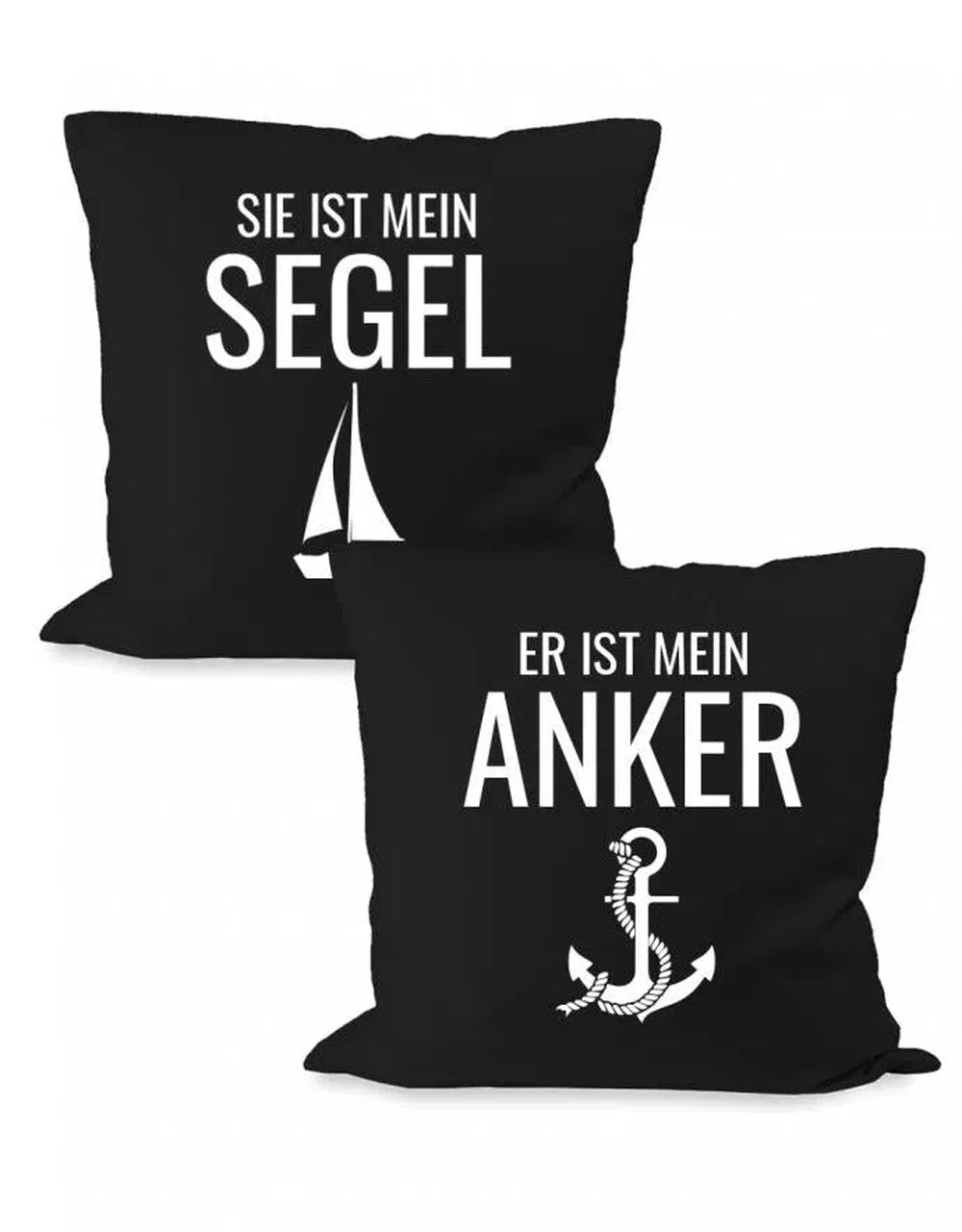 Sie ist mein Segel - Er ist mein Anker Partner Couple Kissen Set