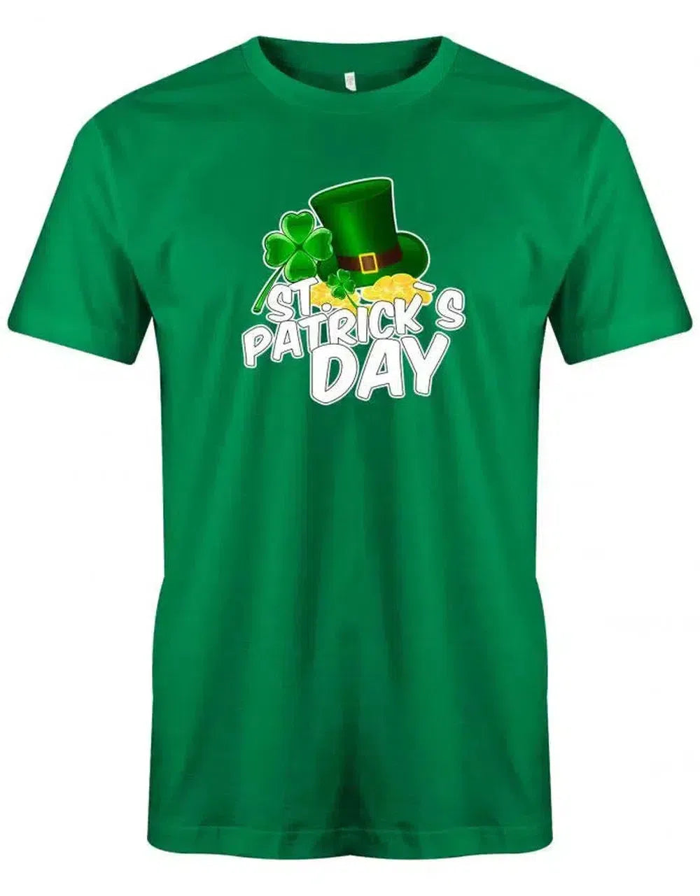 St. Patricks Day - Zylinder Kleeblatt Goldmünzen - Irisch - Herren T-Shirt