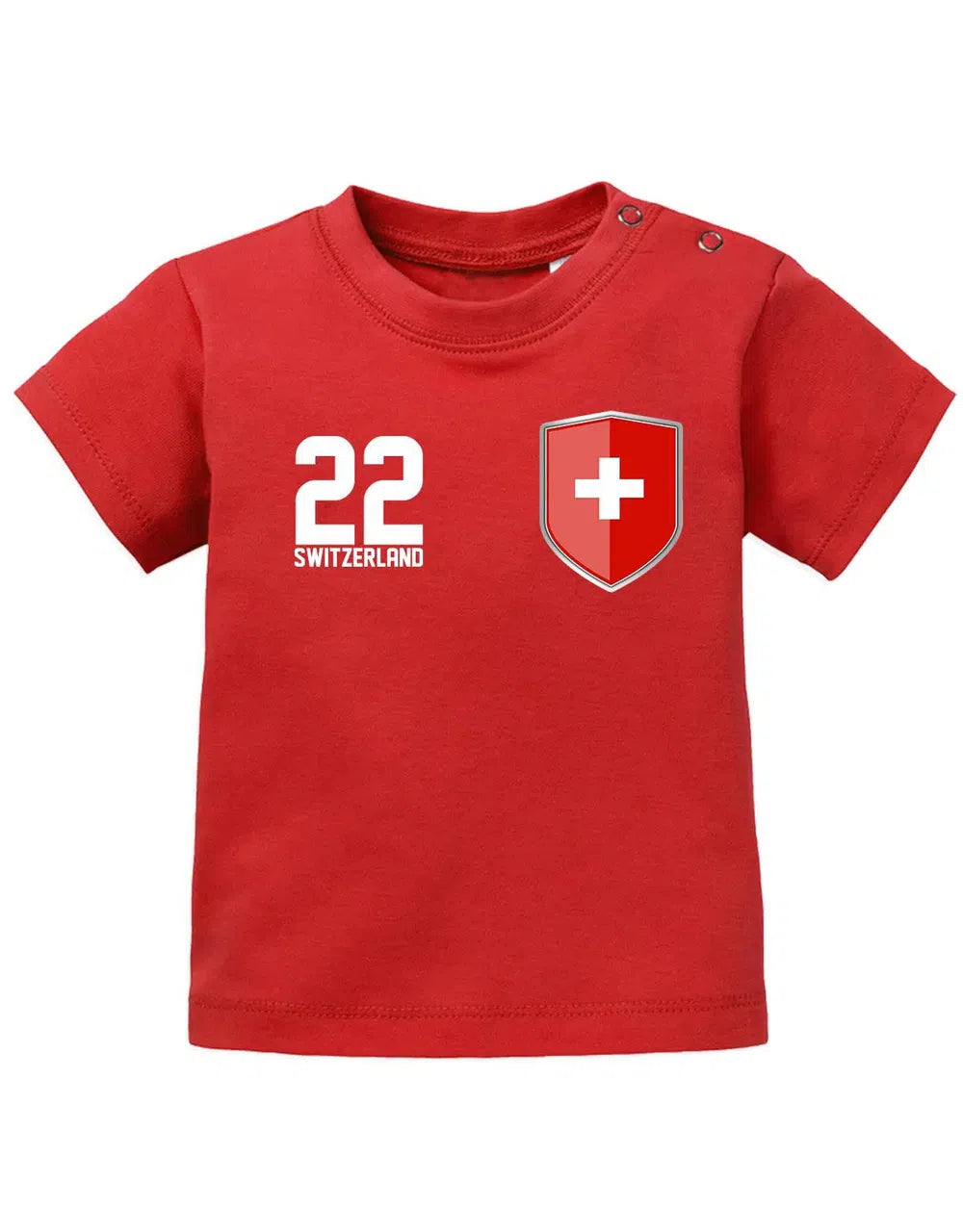 Switzerland 22 Wappen - EM WM - Schweiz Fan - Baby T-Shirt