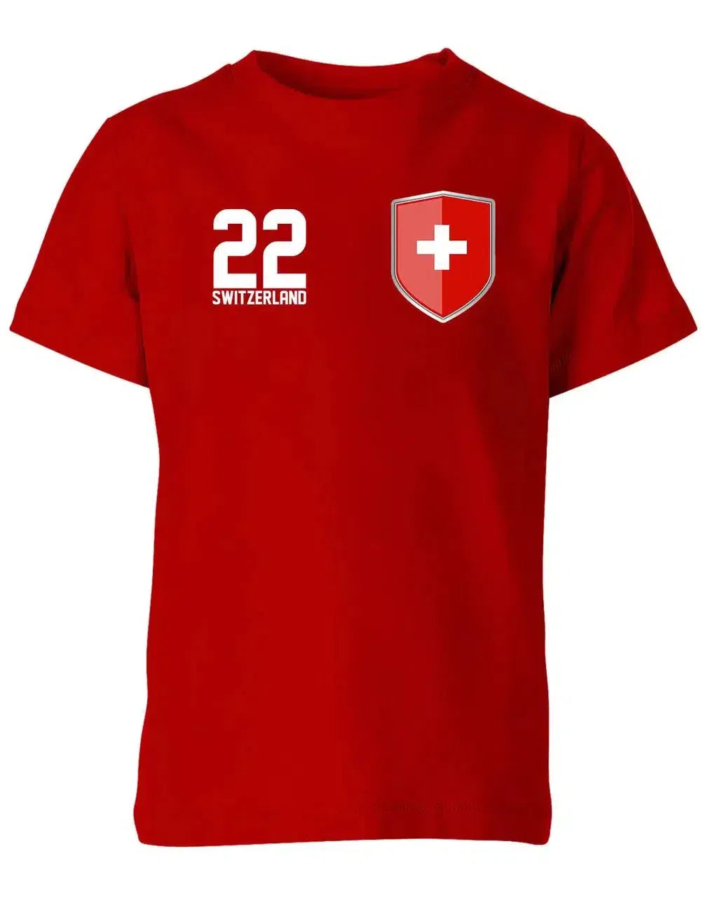 Switzerland 22 Wappen - EM WM - Schweiz Fan - Kinder T-Shirt