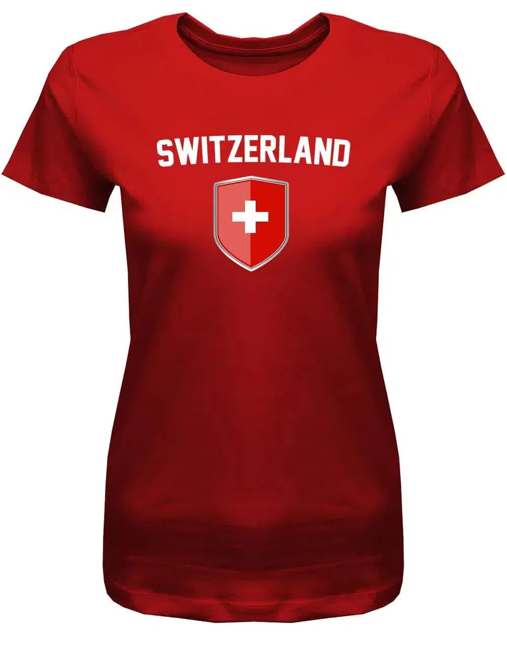 Switzerland - Fan T-Shirt EM WM Wappen - Mitte - Damen T-Shirt