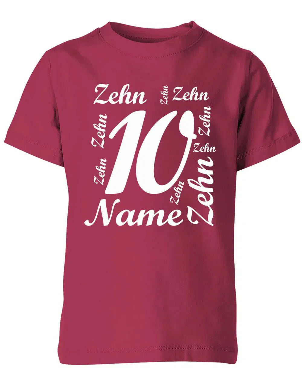 T-Shirt 10 Geburtstag Ganz viele Zehnen personalisierbar mit Name für Jungen und Mädchen