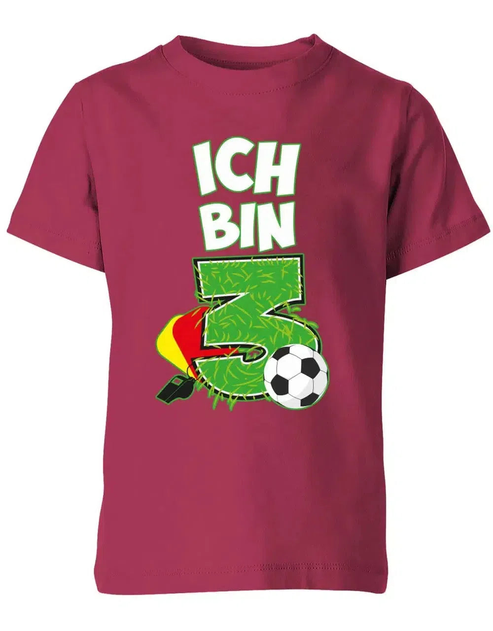 T-Shirt 3 Geburtstag Fußball Fußballer Rote Gelbe Karte für Junge und Mädchen