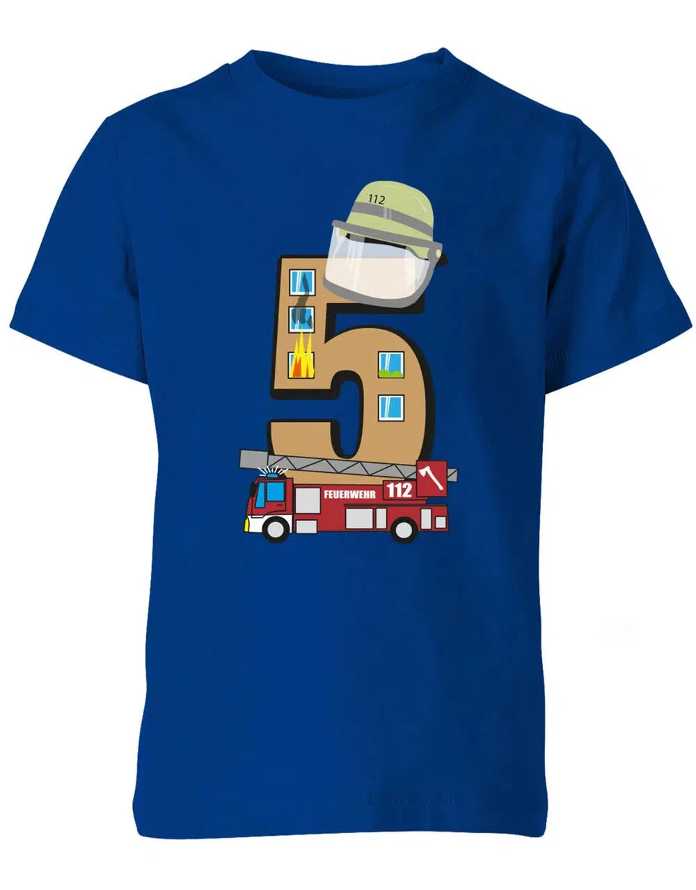 T-Shirt 5 Geburtstag Feuerwehr Junge und Mädchen