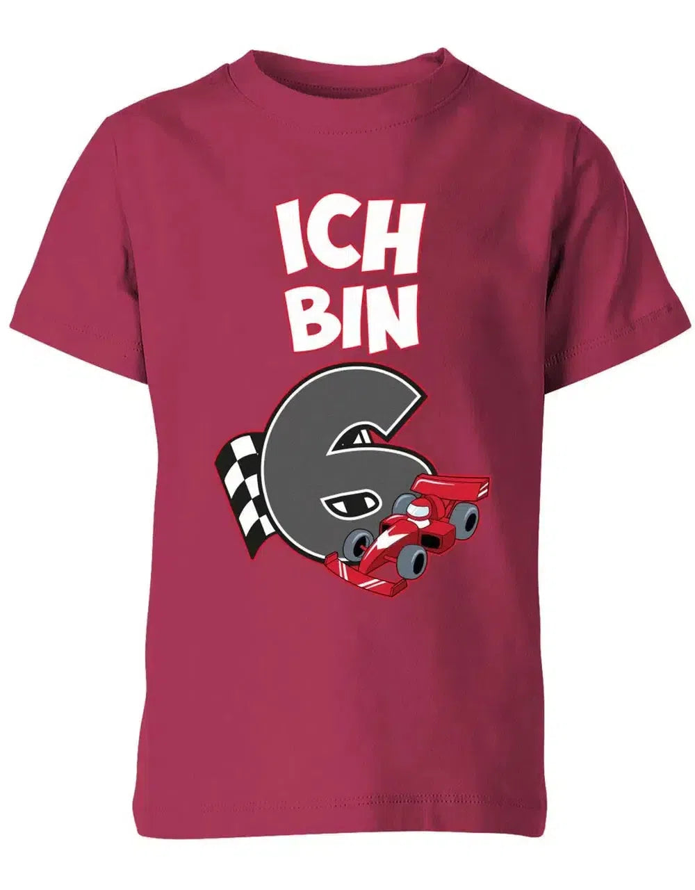 T-Shirt 6 Geburtstag Autorennen Rennfahrer Rennwagen Motorsport für Junge und Mädchen