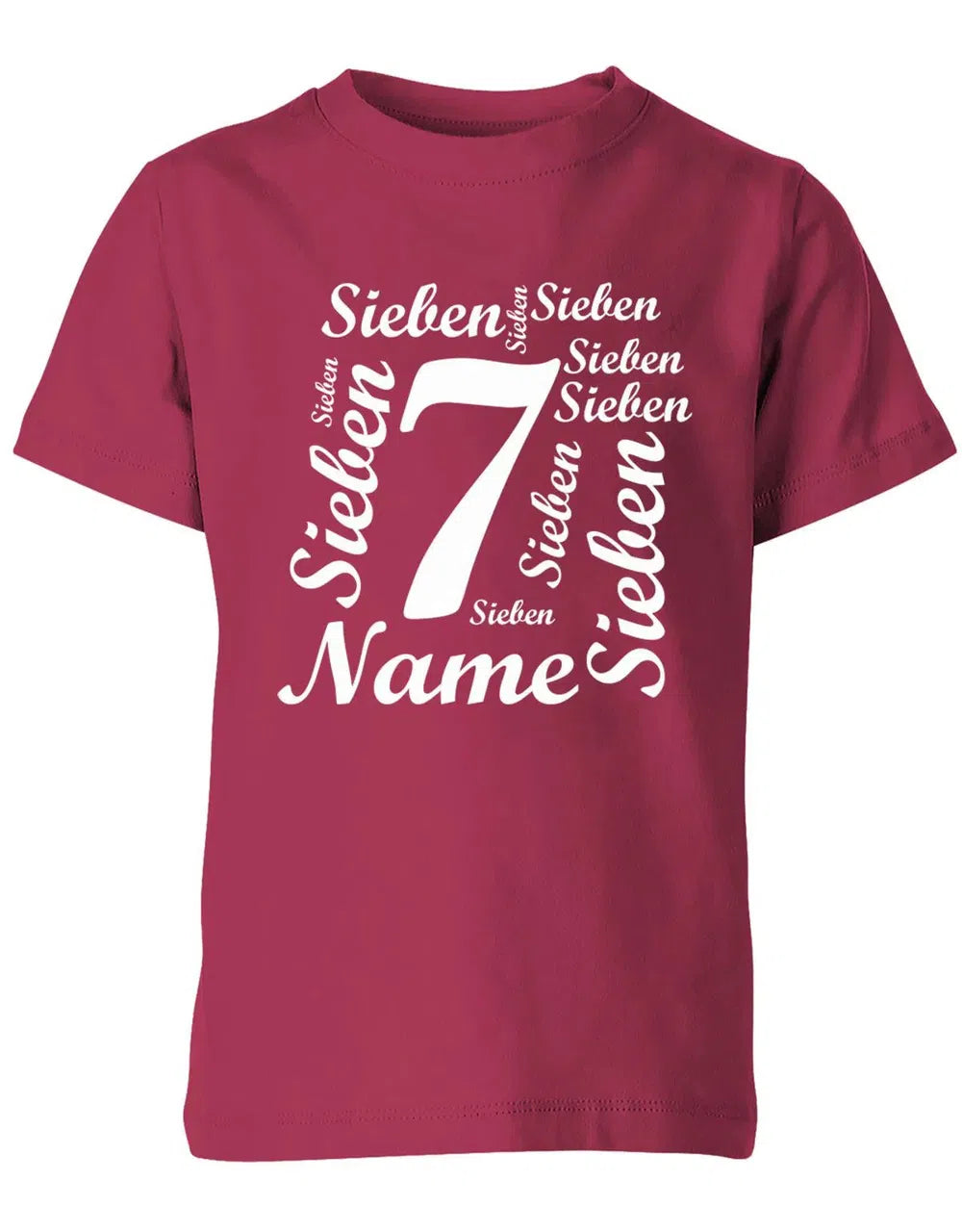 T-Shirt 7 Geburtstag Ganz viele Siebenen personalisierbar mit Name für Jungen und Mädchen