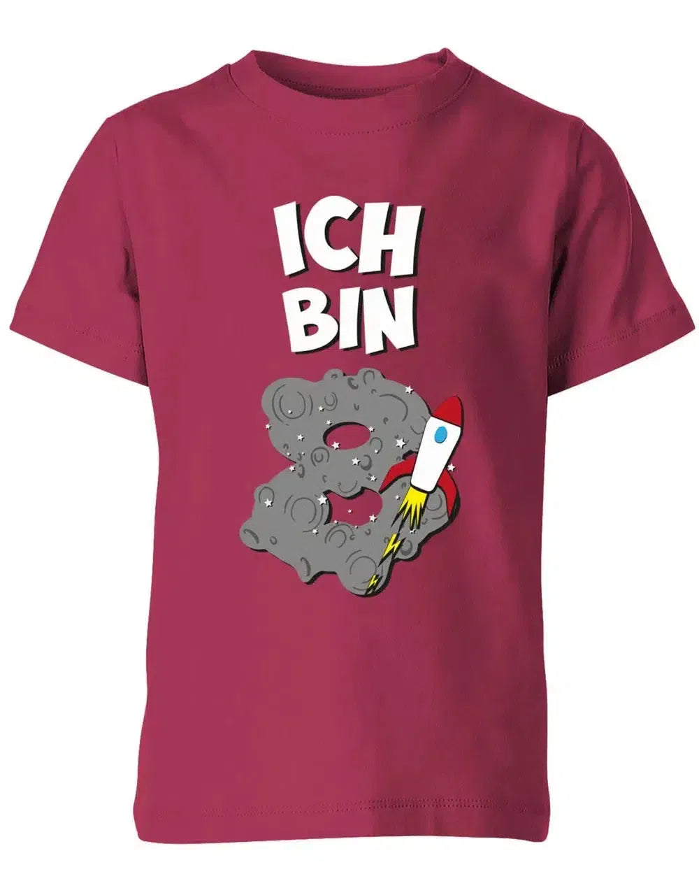 T-Shirt 8 Geburtstag Weltraum Weltall Rakete Astronaut für Junge und Mädchen