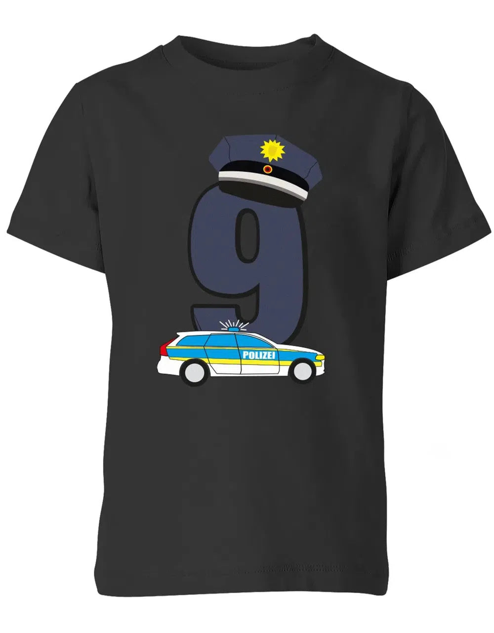 T-Shirt 9 Geburtstag Polizei Junge und Mädchen