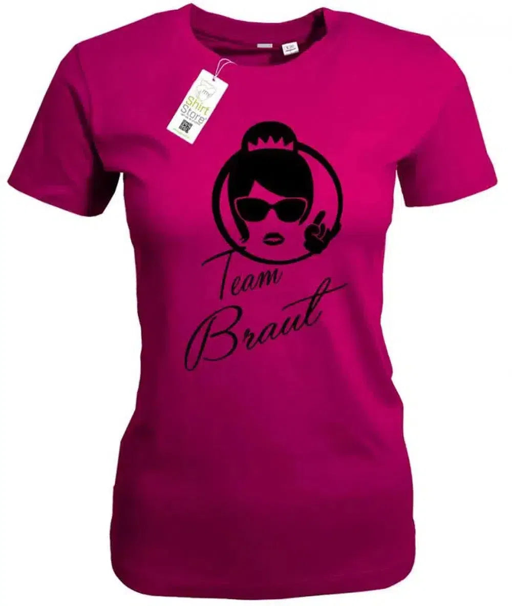 Team Braut - Face - Junggesellinnenabschied - Damen T-Shirt