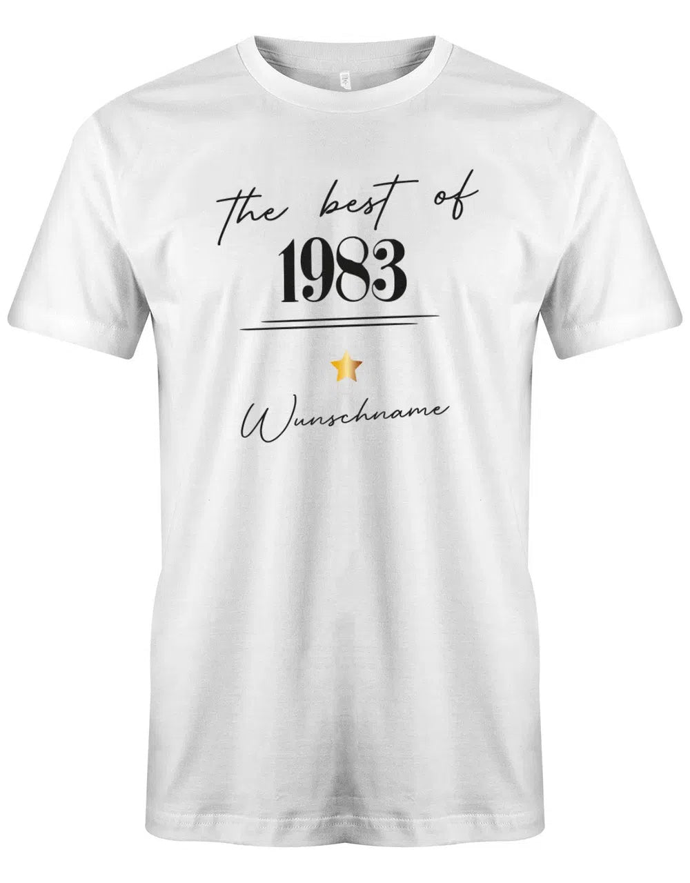 The best of 1983 Minimal mit Stern personalisiert mit Name - T-Shirt 40 Geburtstag Männer