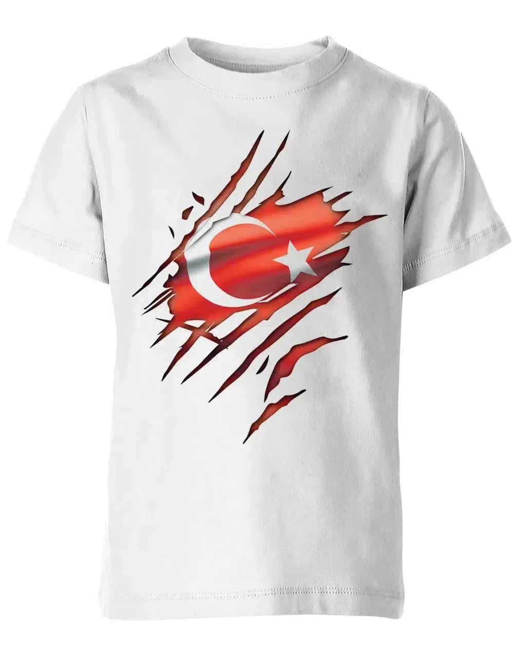 Türkei - aufgerissenes Shirt - EM WM - Türkiye Fan - Kinder T-Shirt