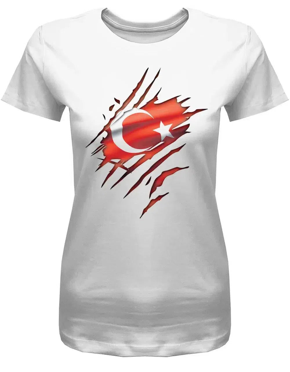 Türkei - aufgerissenes Shirt - Türkiye - EM WM - Fan - Damen T-Shirt