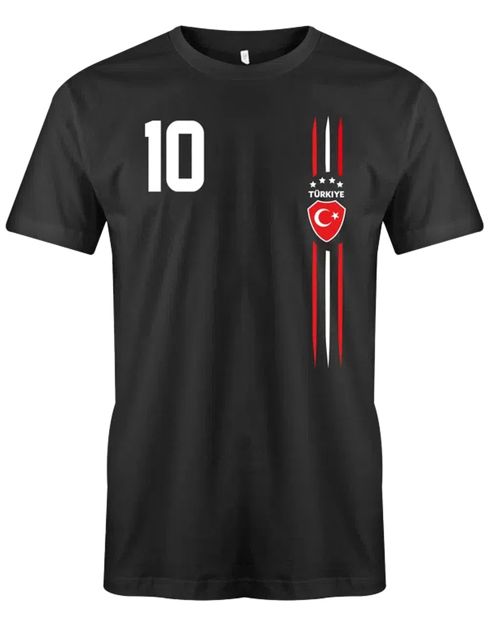 Türkiye Tshirt mit Wunschnummer nur auf Vorderseite schwarz weiß