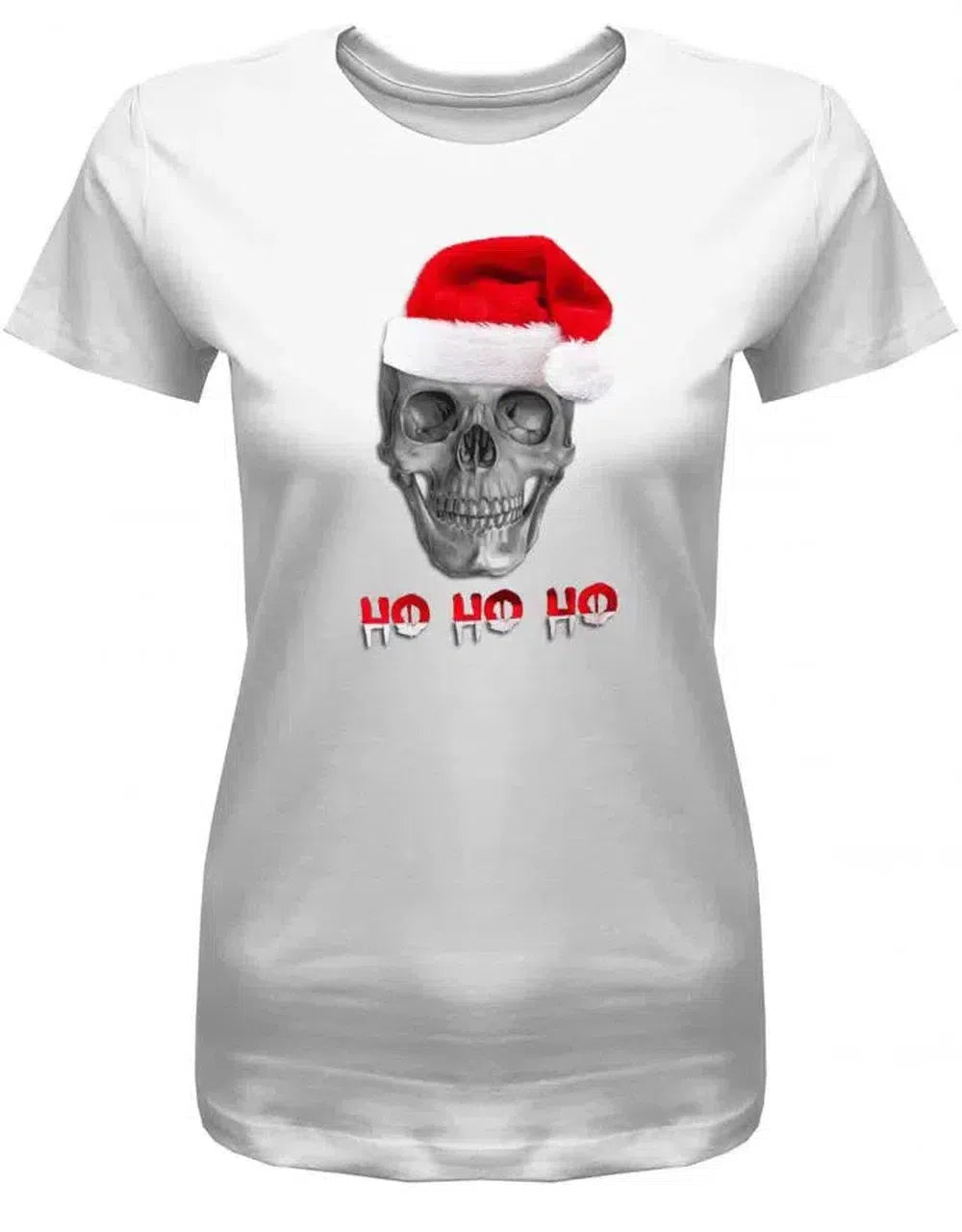 Weihnachtsmann Totenkopf - Ho Ho Ho - Damen T-Shirt