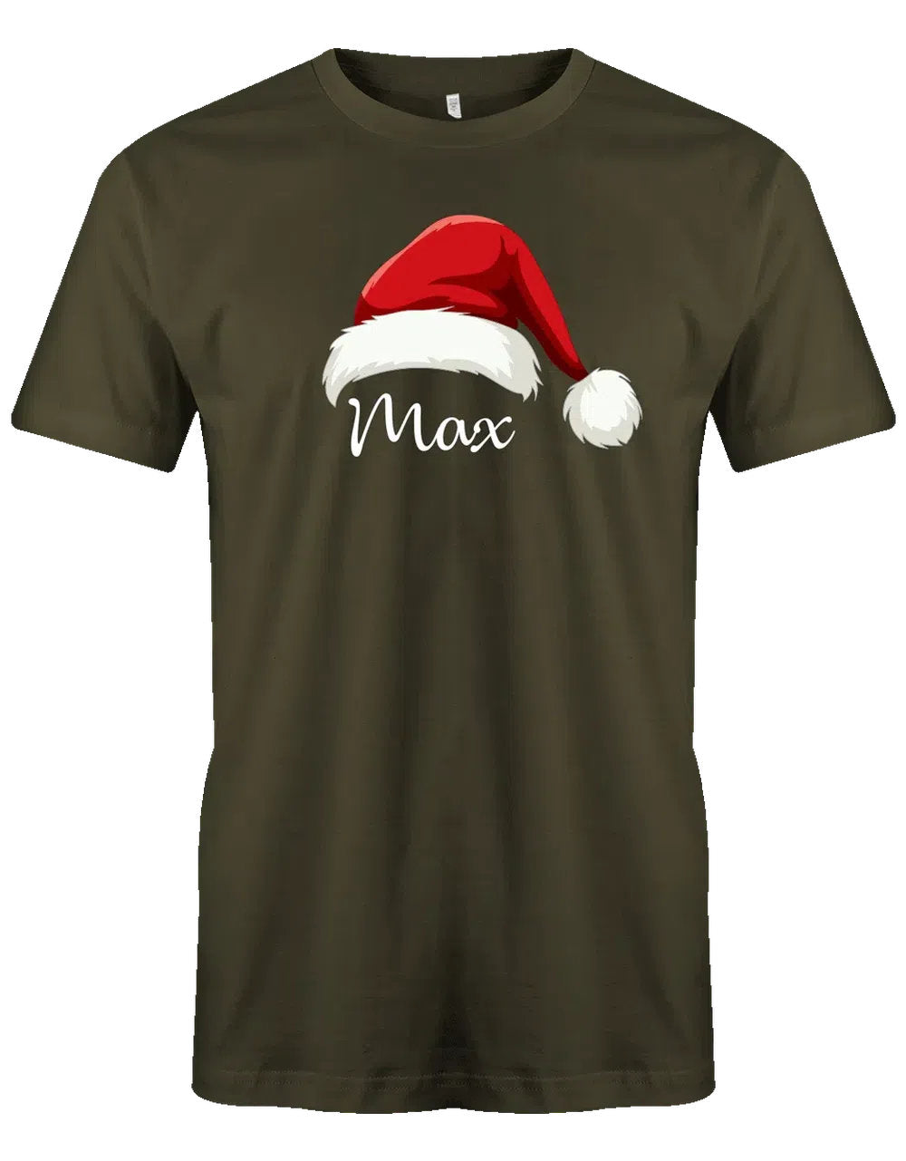 Weihnachtsmütze mit Wunschname - Herren T-Shirt army
