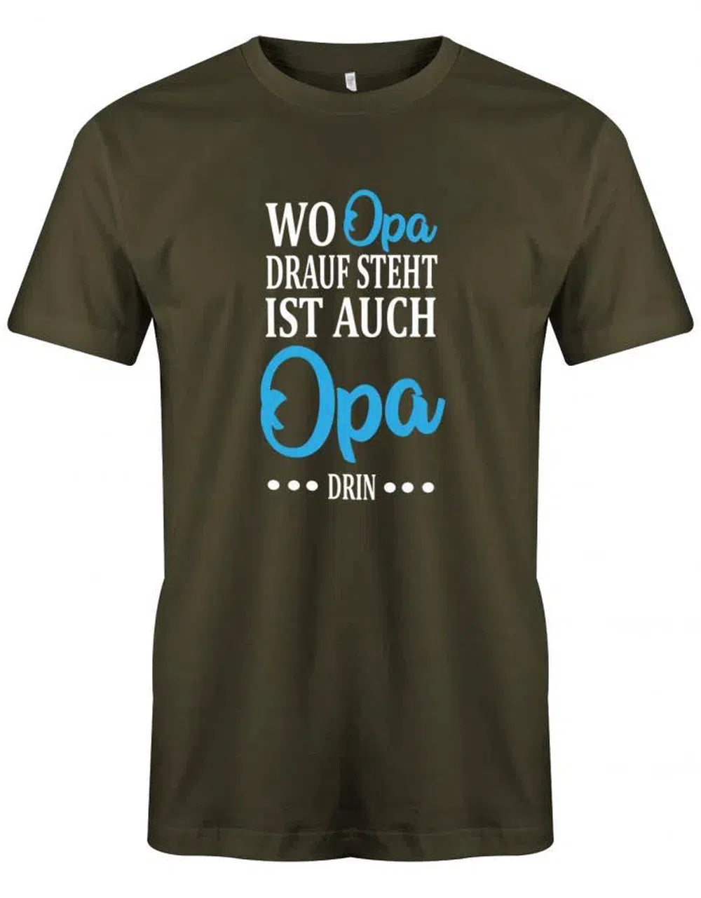 Wo Opa drauf steht ist auch Opa drin Schnörkelschrift - Herren T-Shirt
