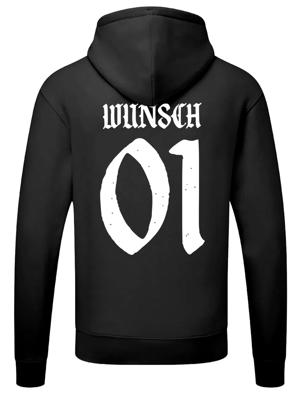 Wunschtext und Nummer Old English Partner Couple Hoodie
