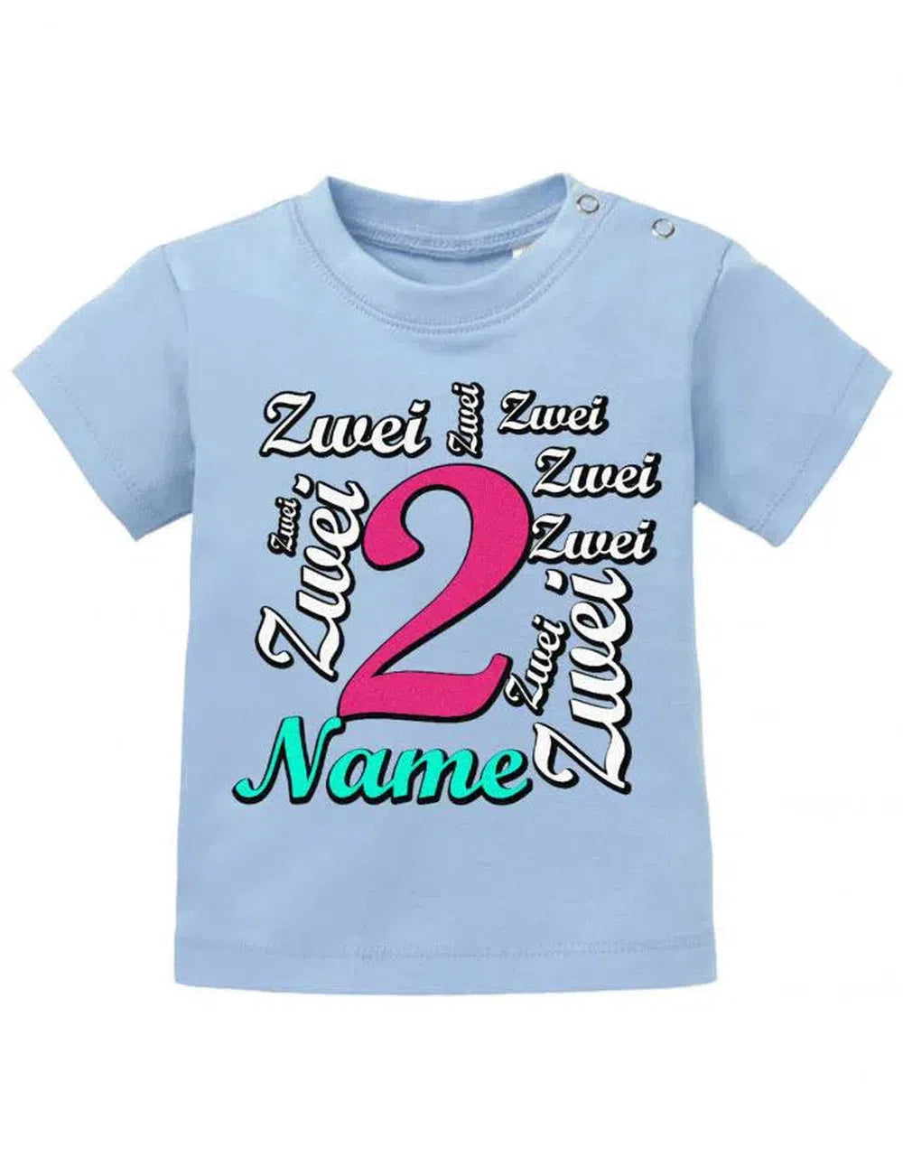 Zwei 2 Mehrfach mit Wunschname Mädchen - Baby T Shirt