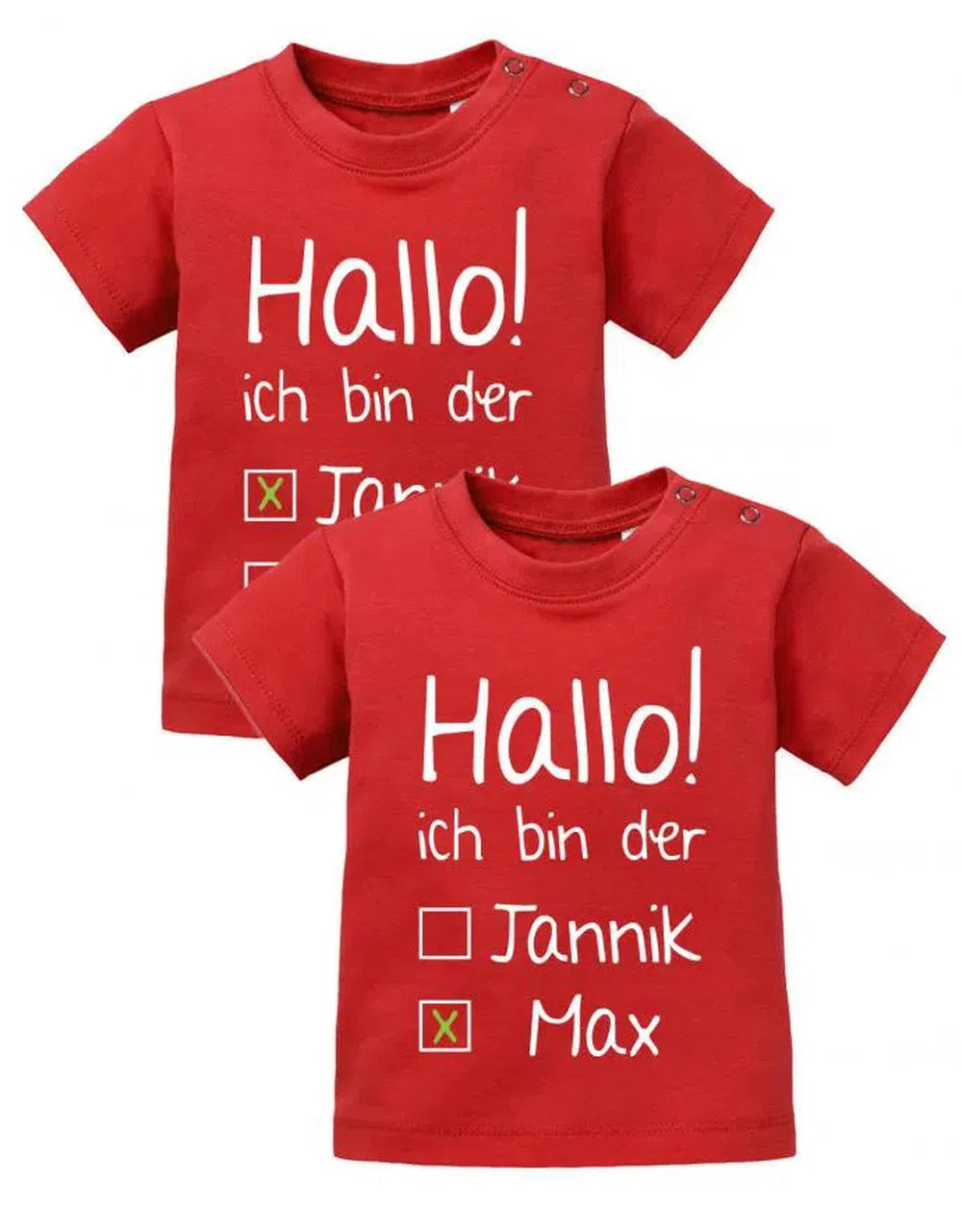 Zwilling Shirts - Hallo ich bin der mit Name angekreuzt - Baby