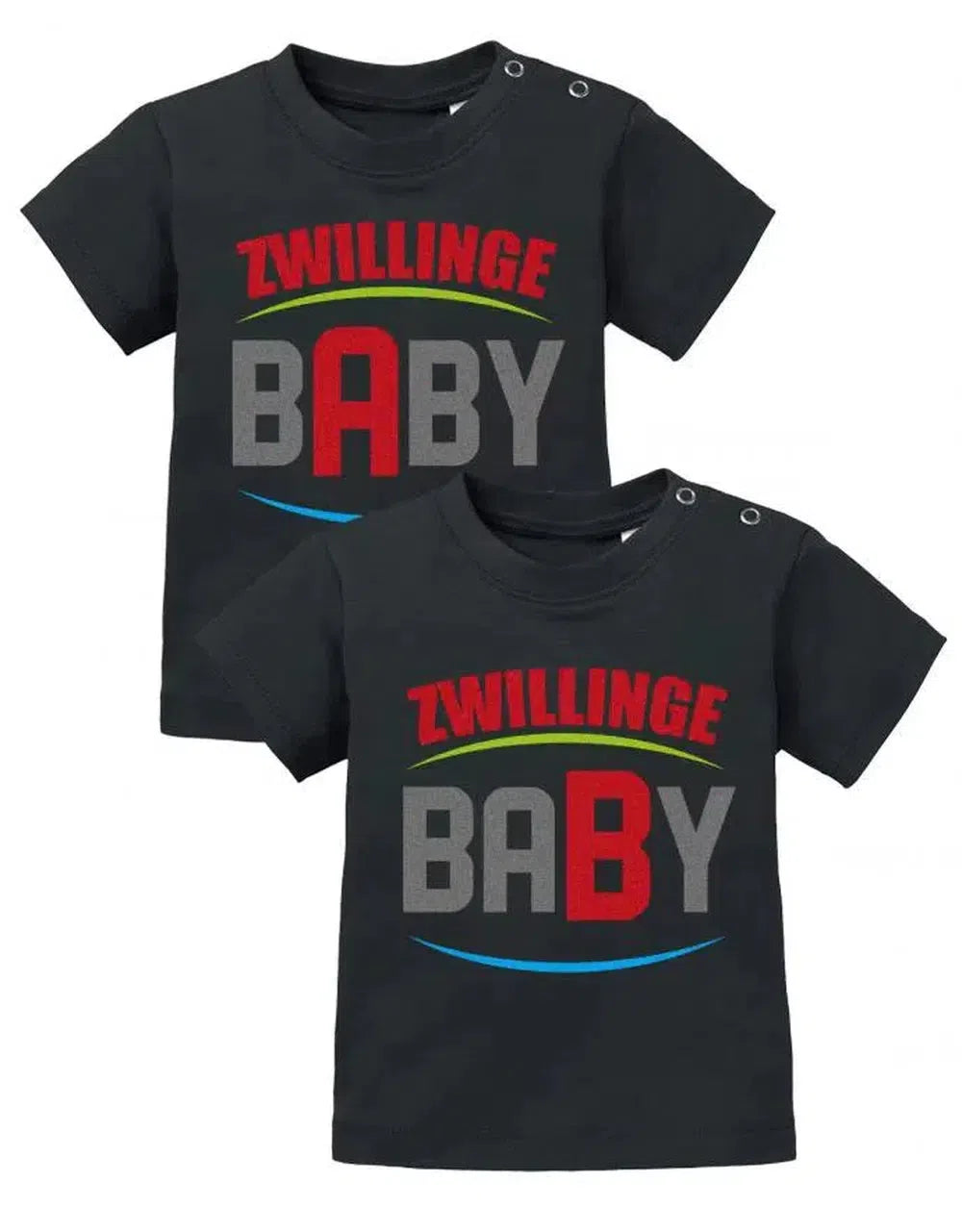 Zwillinge A und B aus BABY - Zwillings Baby Shirts