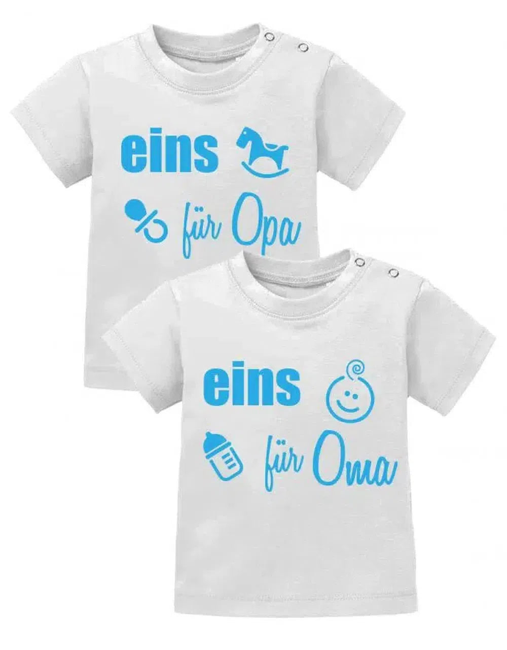 Zwillings Baby Shirts - Eins für Opa und eins für Oma