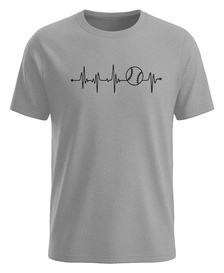 Herzschlag Baseball EKG - Baseballer - Herren T-Shirt grau