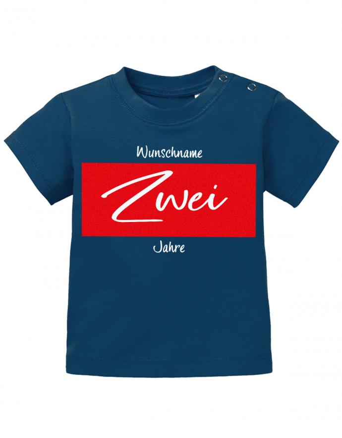 baby-shirt-mit wunschnamen- 2 jahre alt-geburtstags t-shirt kinder 2- baby shirts mit namen navy