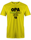 Opa T-Shirt Spruch für werdenden Opa - Opa Loading 2025 Balken lädt. Fußabdrücke Baby. Gelb