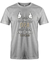 Opa Shirt personalisiert - Dieser großartige Opa gehört seinen Enkelkind. Mit Namen vom Enkelkind. Grau